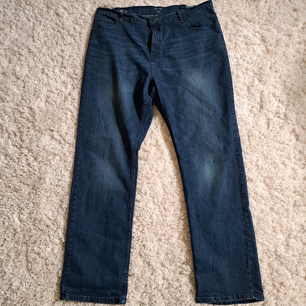 Nautica Men's Dark Blue Straight Fit Jeans‎ Size 42W 34L